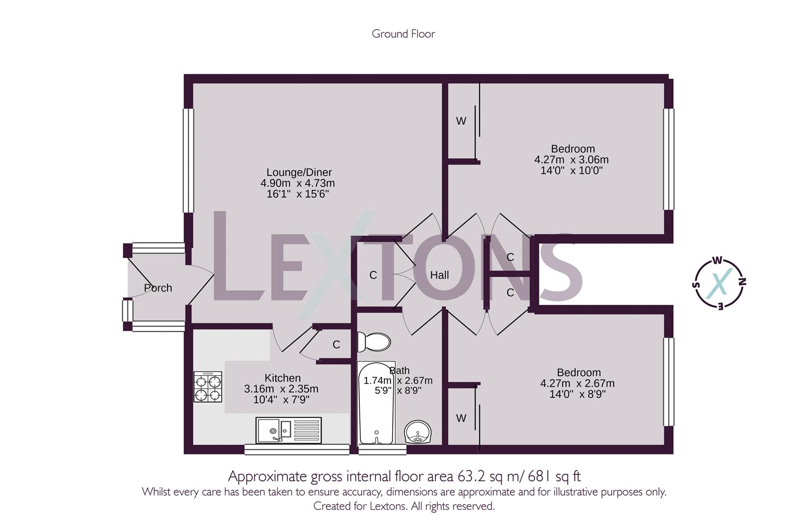 Floorplans For Caisters Close, Hove BN3 6GQ