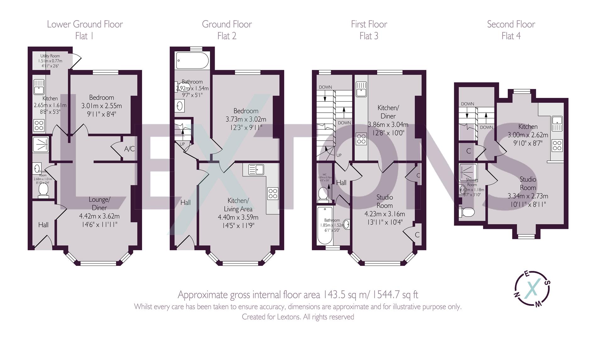 Floorplans For Roundhill Crescent, Brighton
