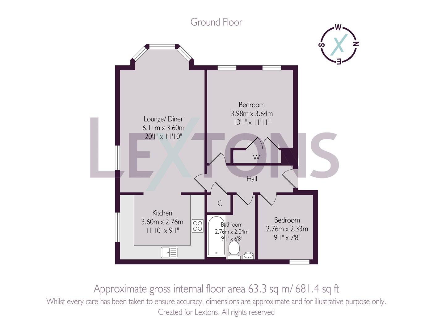 Floorplans For Granville Court, Denmark Villas, Hove
